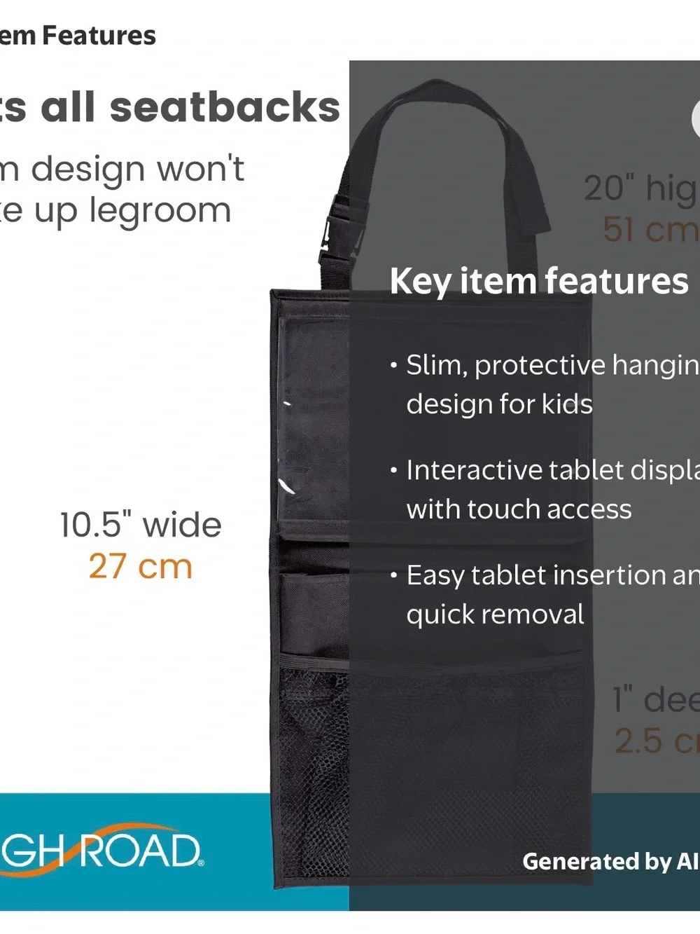 PadPockets Tablet Organizer - Black